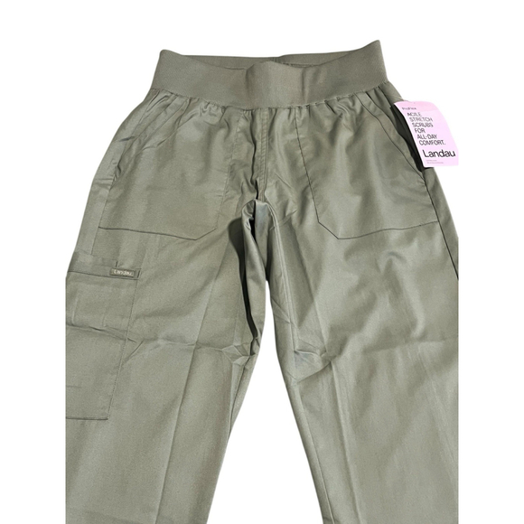 Landau Scrubs Womens XS Proflex Flat Front Cargo Jogger Seagrass Stretch NWT - Picture 2 of 12